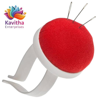 Sticky Pin Cushion for Sewing (Red Color) with 1 Needle – Kavitha Enterprises