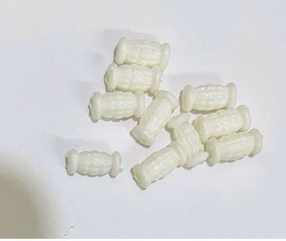 6mm Tube Beads Cream Color for Toran and Craft Projects (Pack of 50 Grams)