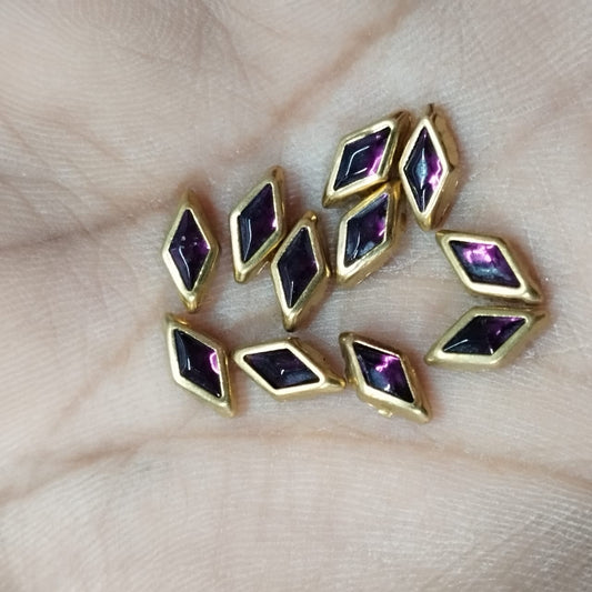 8x5mm Flat Kundan Stones purple colour– Rhombus Shape, 20-Gram Pack for Craft, Jewellery, Bangles, and Embroidery Work