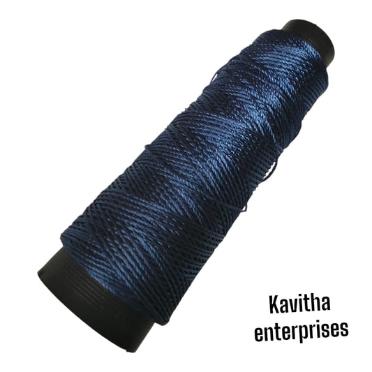 **Kamal Kahdi Crochet Cone Threads, nevy blue Color, Pack of 1 Cones **