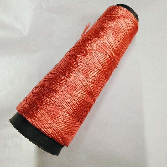 Kamal Kahdi Crochet Cone Threads, light orange Color, Pack of 1 Cones