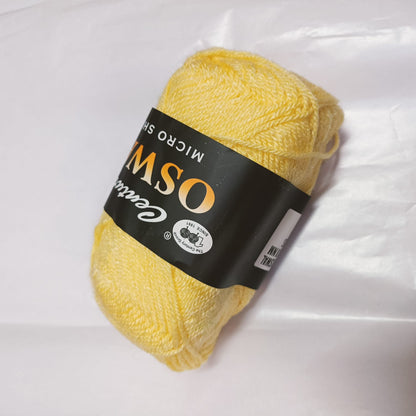 Oswal Micro Shine Wool Yarn – 100grms light yellow Colour