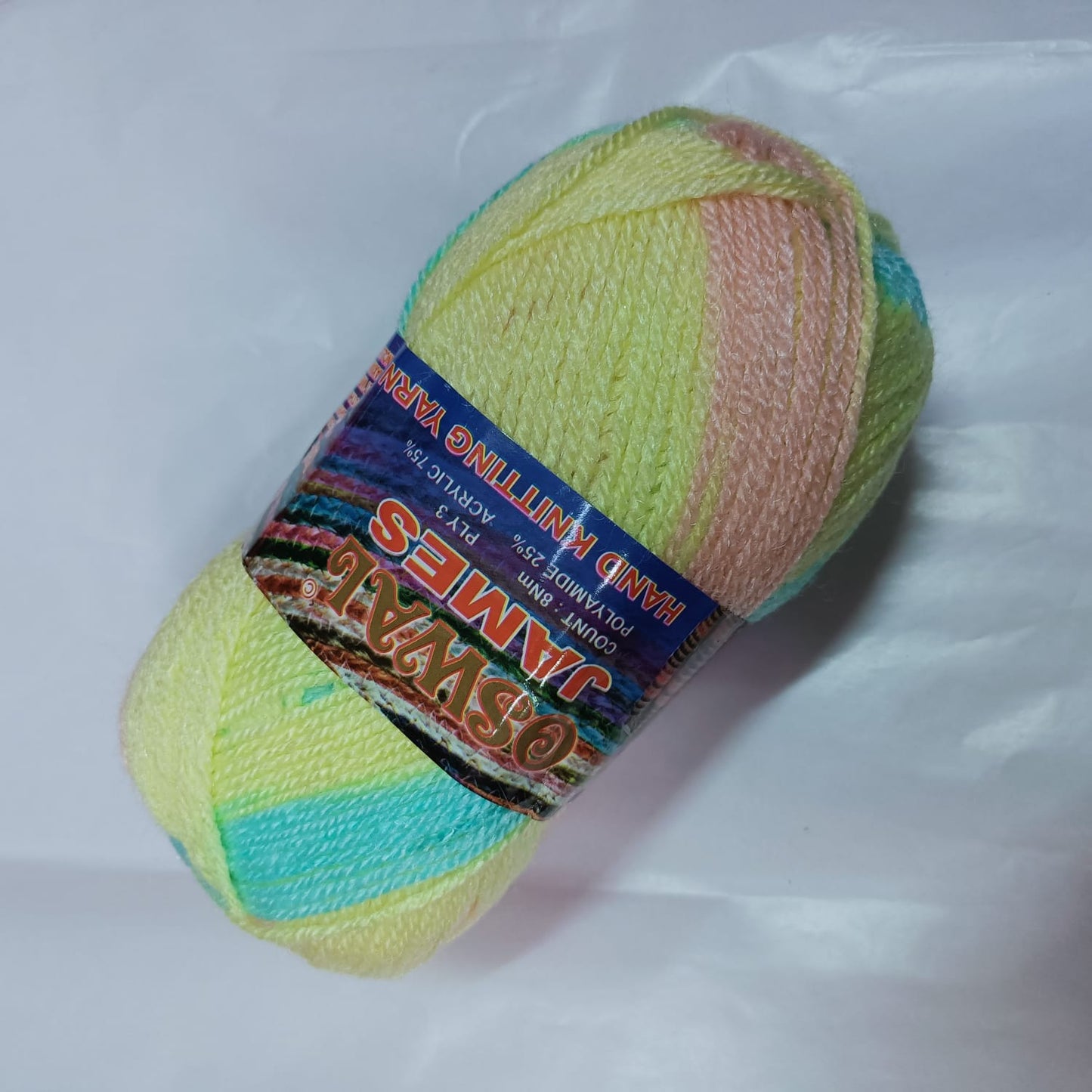 Oswal Micro Shine Wool Yarn – 100gms yellow Multi Colour