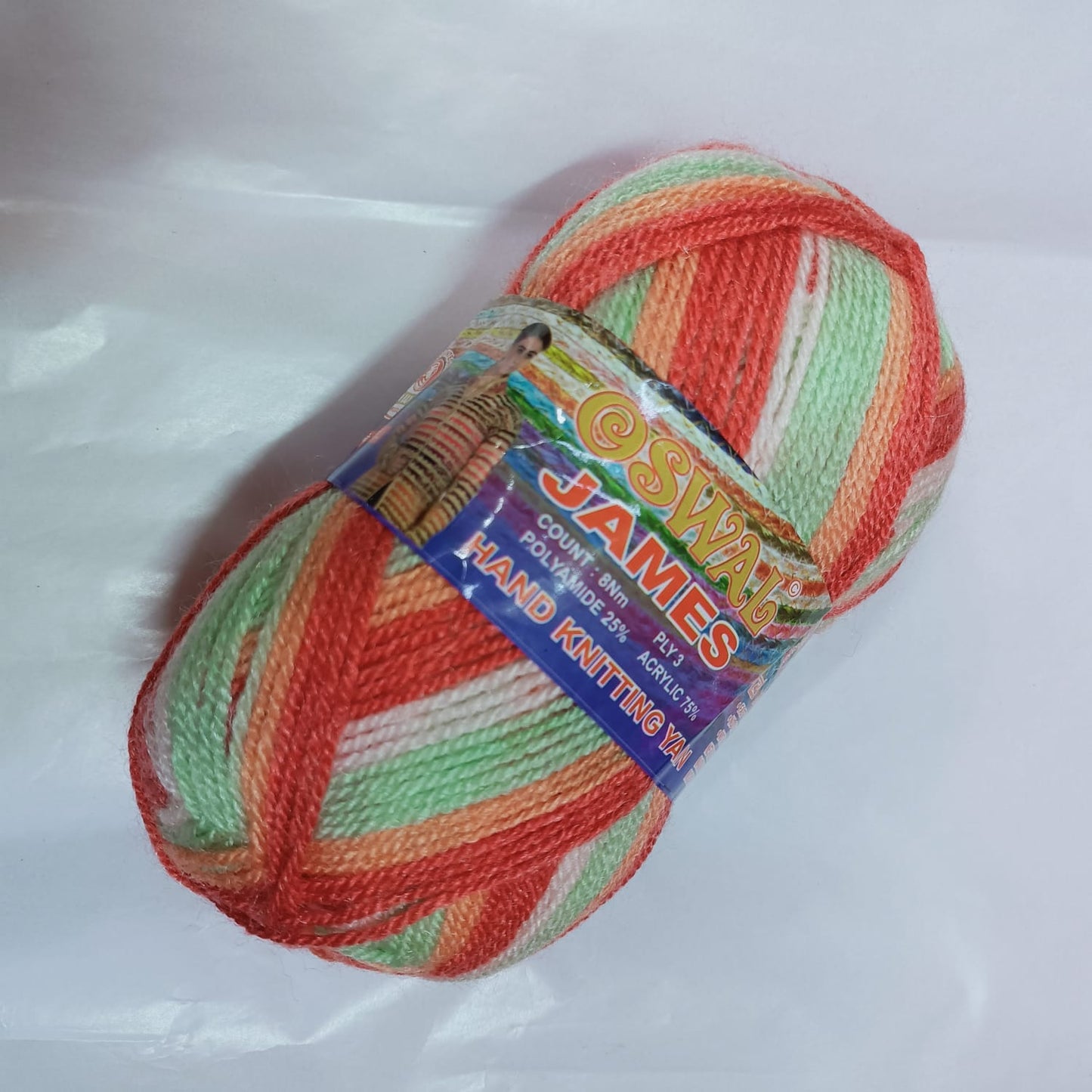 Oswal Micro Shine Wool Yarn – 100gms Multi Colour