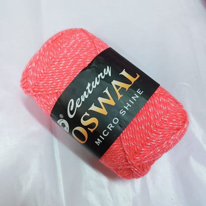 Oswal Micro Shine Wool Yarn – 100gms gajri  Colour