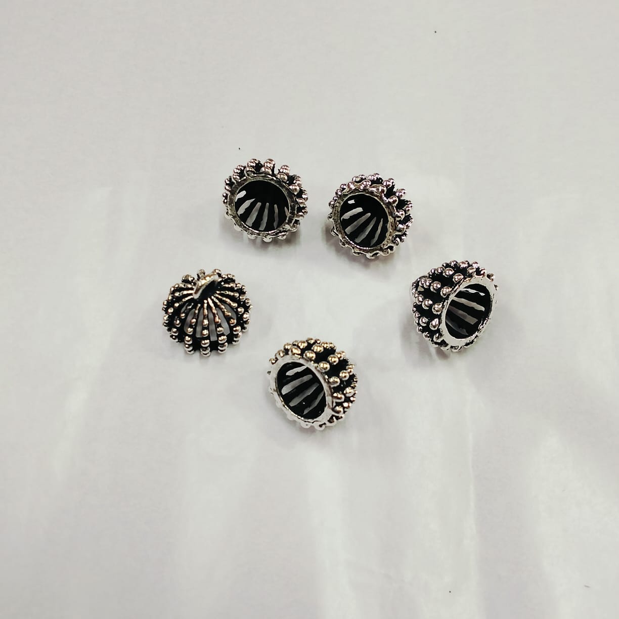 Blouse Hanging Jhumka – Perfect for Blouse Design and Earrings Making black with silver colour(Pack of 5 Pieces)