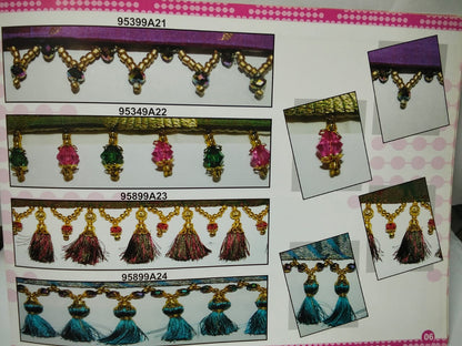 Anchus Saree Tassels Work Book – 18 Pages (Designer Lace & Latkan Making Guide)