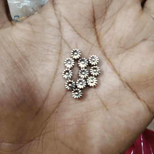 Antique Metal silver Beads, For Jewelry ,Bracelet ,Necklace , Saree Tassels Making Sold By 40 Gram (Approx 200 Beads )