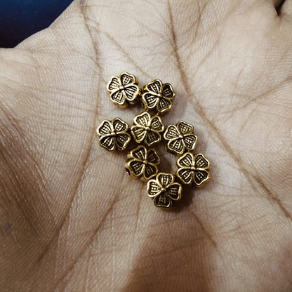 Antique Metal Gold Beads, For Jewelry ,Bracelet ,Necklace , Saree Tassels Making Sold By 40 Gram (Approx 80 Beads )