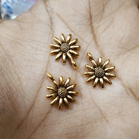 Antique Metal Gold Beads, For Jewelry ,Bracelet ,Necklace , Saree Tassels Making Sold By 40 Gram (Approx 64 Beads )
