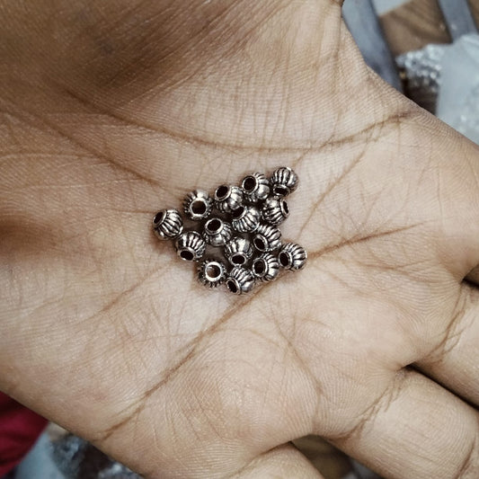 4mm Antique Metal Gold Beads, For Jewelry ,Bracelet ,Necklace , Saree Tassels Making Sold By 40 Gram (Approx 220 Beads )