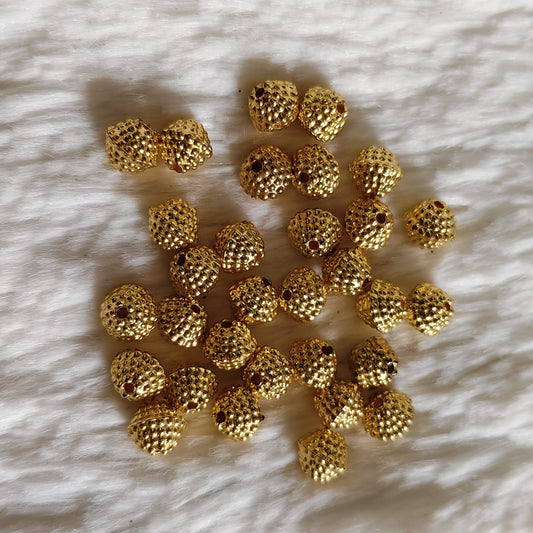 Bright Gold Beads for Saree Tassel, Embroidery, and Craft Work – Pack of 50 Grams | Kavitha Enterprises