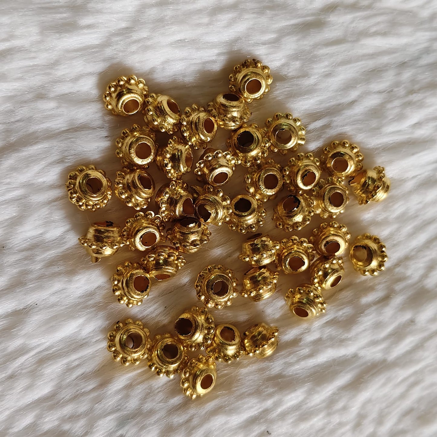 Bright Gold Beads for Saree Tassel, Embroidery, and Craft Work – Pack of 50 Grams | Kavitha Enterprises