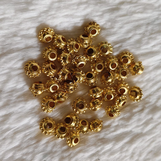 Bright Gold Beads for Saree Tassel, Embroidery, and Craft Work – Pack of 50 Grams | Kavitha Enterprises
