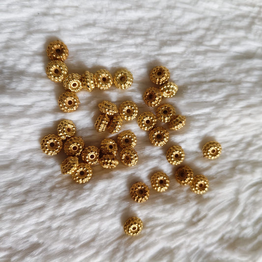 Bright Gold Beads for Saree Tassel, Embroidery, and Craft Work – Pack of 50 Grams | Kavitha Enterprises