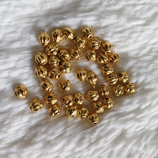 Bright Gold Beads for Saree Tassel, Embroidery, and Craft Work – Pack of 50 Grams | Kavitha Enterprises