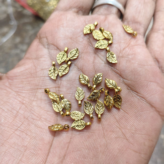 Antique Metal Gold Beads flower shape, For Jewelry ,Bracelet ,Necklace , Saree Tassels Making Sold By 40 Gram (Approx 158 Beads )