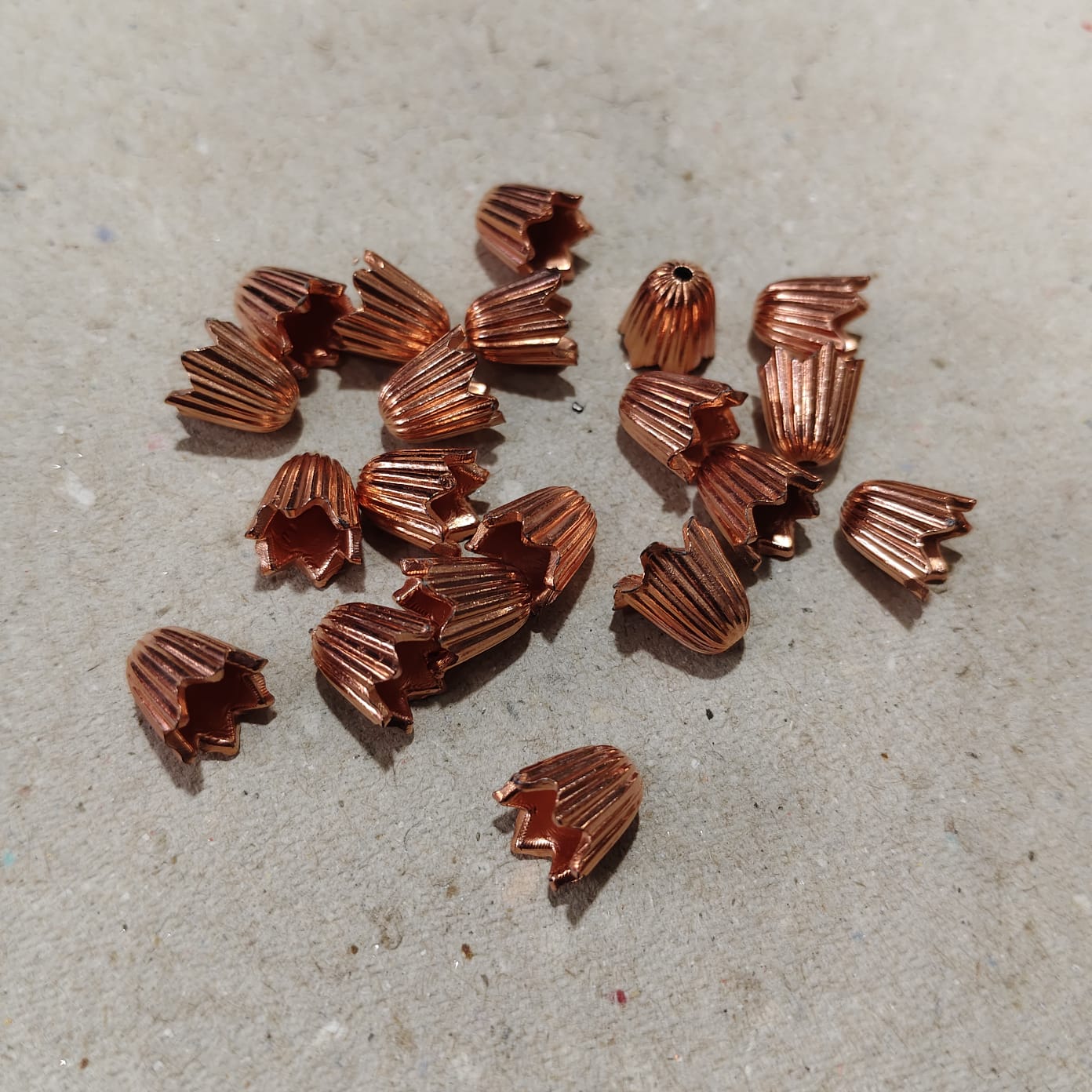 Copper Color Designer Metal Bead Caps – 50 Gram Pack for Jewelry Making & Craft | Kavitha Enterprises
