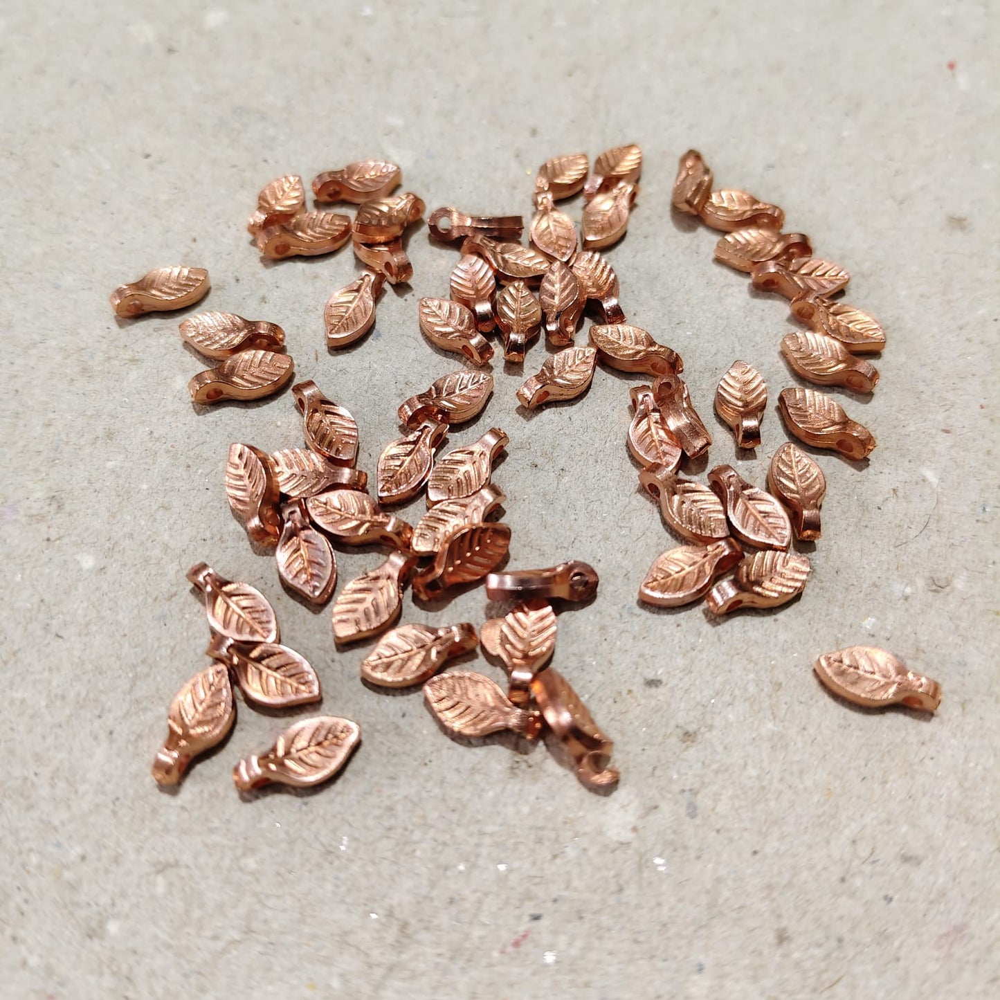 Copper Color Leaf Shape Plastic Beads for Saree Tassels – 50 Gram Pack for Jewelry & Craft | Kavitha Enterprises