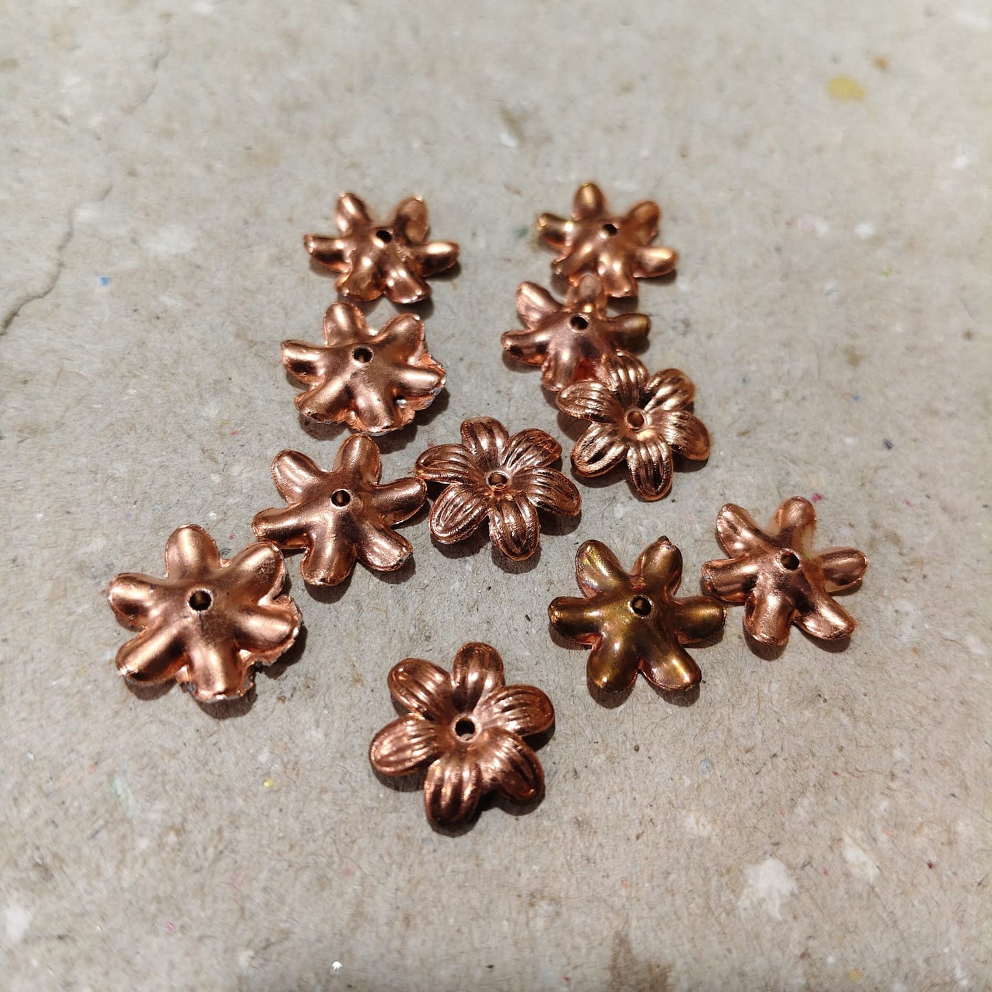 Copper Color Flower Shape Plastic Beads for Saree Tassels – 50 Gram Pack for Jewelry & Craft | Kavitha Enterprises
