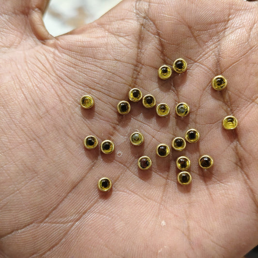 4MM Gold Finish Fitting Stones for Aari Work, Silk Thread Bangles, Jewellery Making & Craft | High Quality Round Embellishment Stones | Pack of 20g & 50g – Kavitha Enterprises