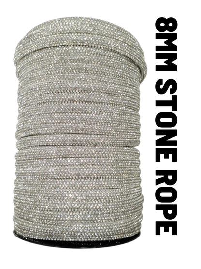 8MM Silver Rhinestone Chain Roll for Jewellery Making, Aari Work & DIY Crafts | Diamond Stone Lace for Bangles, Blouse & Decoration ( PACK OF 1 MTR ) – Kavitha Enterprises