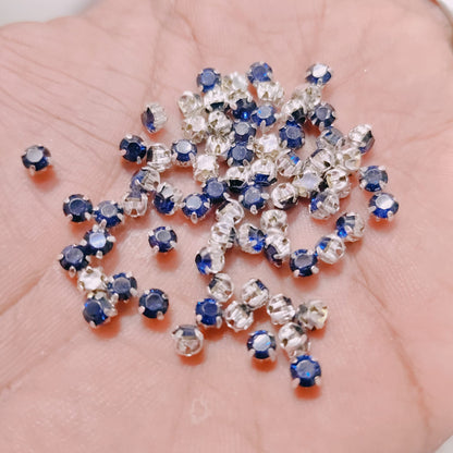 4mm Multicolour Clip Stones for Aari Work & Jewellery Making | Green, Red, Yellow, Blue, Peach & Pista Kundan Setting Stones | Pack of 10g (Approx. 230 Pieces) – Kavitha Enterprises