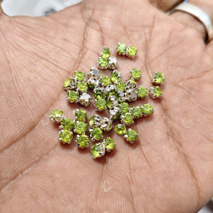 4mm Multicolour Clip Stones for Aari Work & Jewellery Making | Green, Red, Yellow, Blue, Peach & Pista Kundan Setting Stones | Pack of 10g (Approx. 230 Pieces) – Kavitha Enterprises
