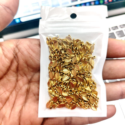 Antique Metal Gold Leaf Beads for Saree Tassels, Jewellery Making & Craft – 40 Gram Pack
