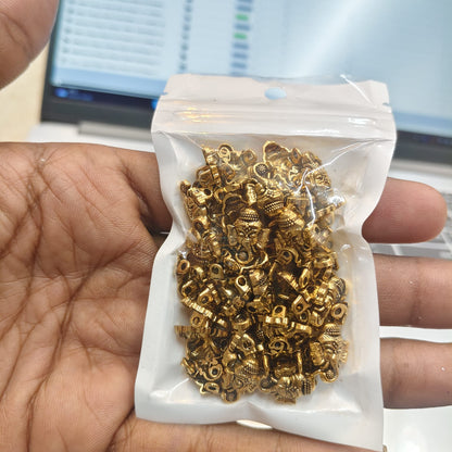 Antique Gold Lord Ganesha Metal Beads for Saree Tassels, Jewellery Making & Craft – Decorative Beads