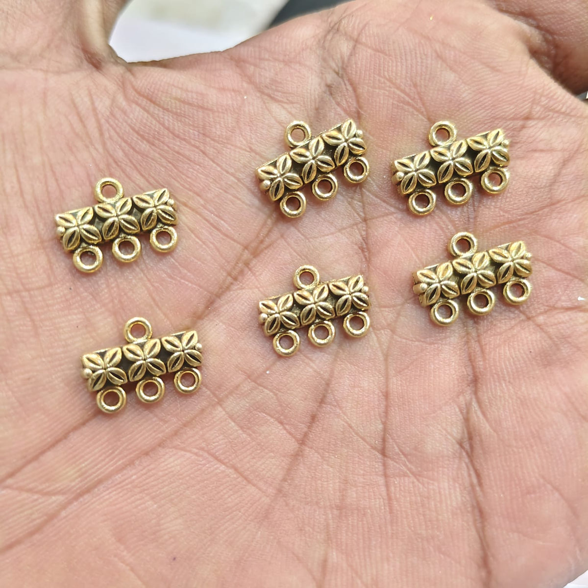 Antique Gold Metal Connector Beads for Saree Tassels, Jewellery & Craft – 40 Gram Pack