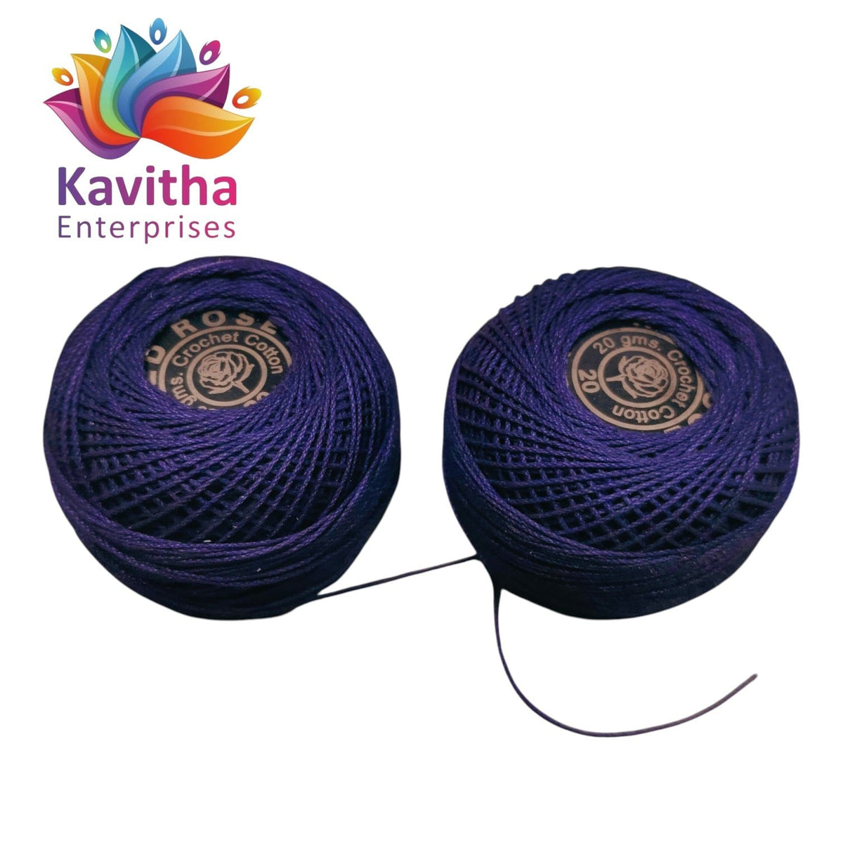 Red Rose Dark blue Colour Cotton Crochet Thread 20 Gram | Crochet, Knitting & Embroidery Thread | 1 Piece