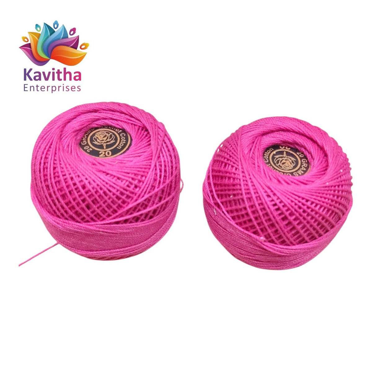 Red Rose Pink Colour Cotton Crochet Thread 20 Gram | Crochet, Knitting & Embroidery Thread | 1 Piece