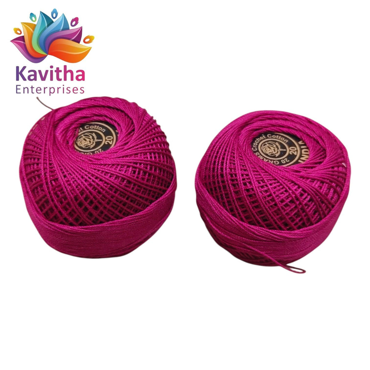 Red Rose Dark Pink Colour Cotton Crochet Thread 20 Gram | Crochet, Knitting & Embroidery Thread | 1 Piece