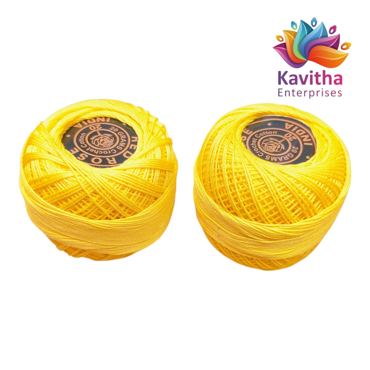 Red Rose Yellow Colour Cotton Crochet Thread 20 Gram | Crochet, Knitting & Embroidery Thread | 1 Piece