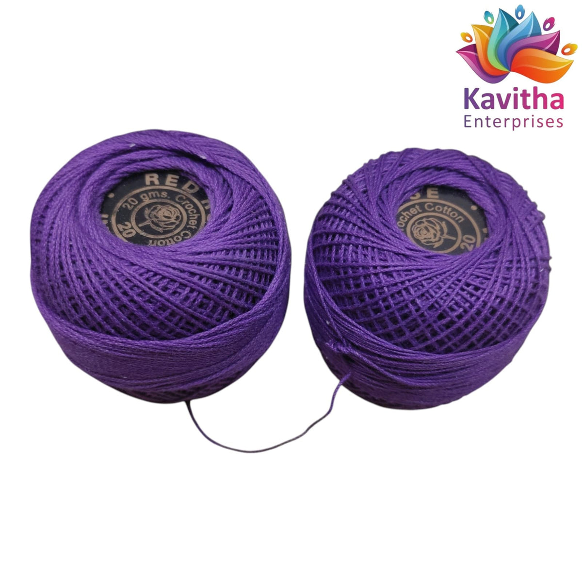 Red Rose Purple Colour Cotton Crochet Thread 20 Gram | Crochet, Knitting & Embroidery Thread | 1 Piece