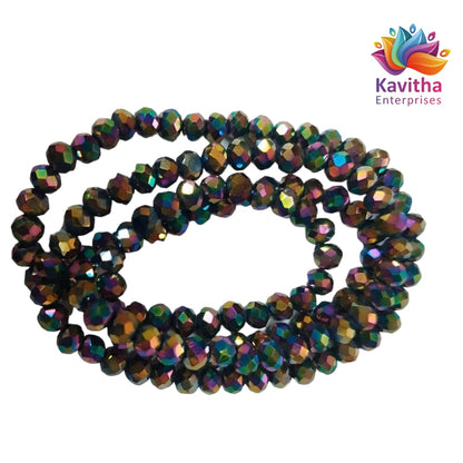 6mm Rondelle Faceted Crystal Beads for Jewelry Making - Available in 20+ Colors (Pack of 1 String, 100 Beads)