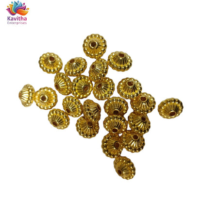 Bright Gold Plastic CCB Beads for Saree Tassels, Jewelry Making, and Embroidery (50g Pack)