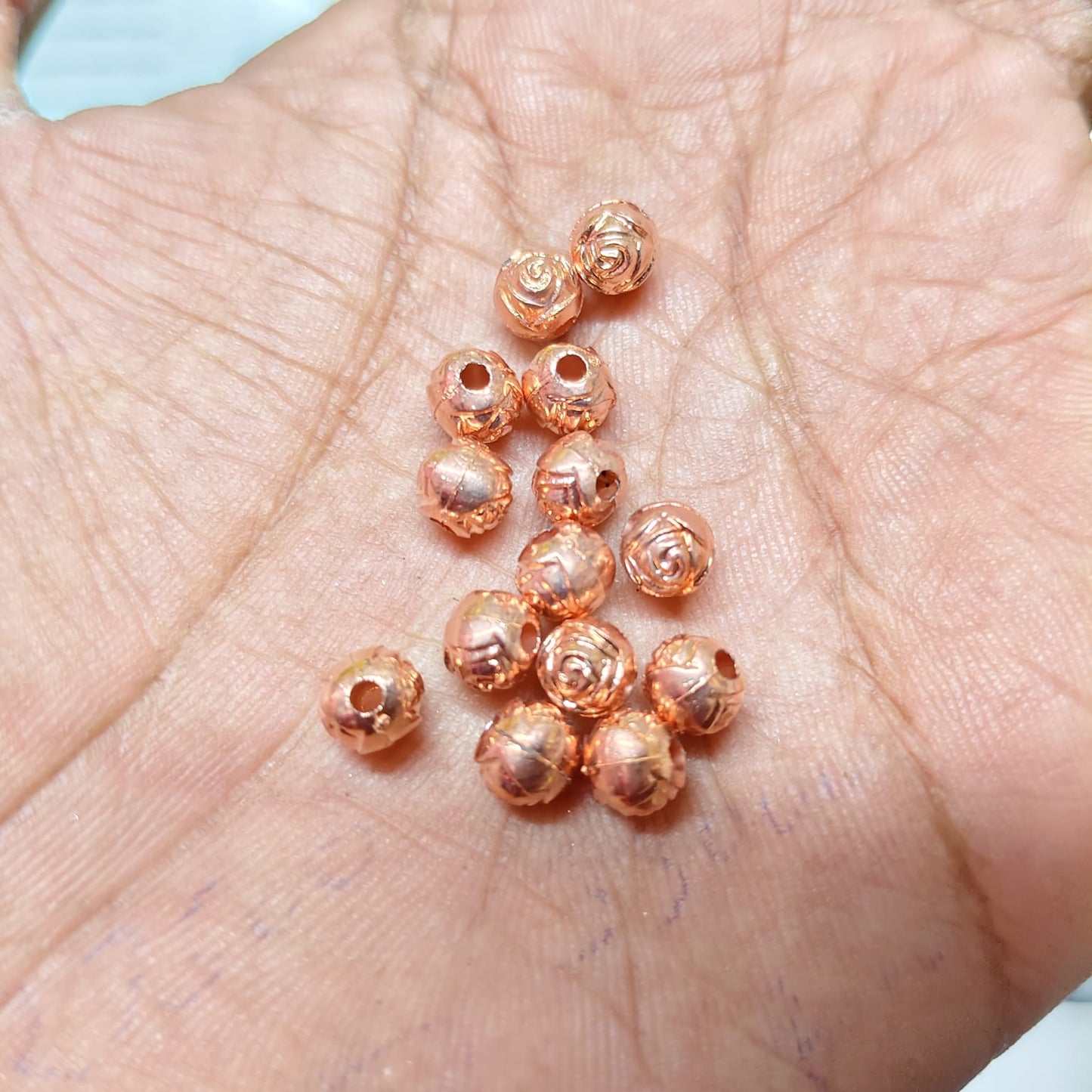 Coper Colour Plastic Beads For Saree Tassels , Saree Kuchu ,Craft ( 50 gram ) CB19(8mm)