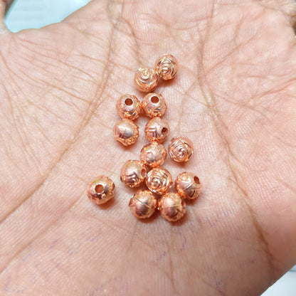 Coper Colour Plastic Beads For Saree Tassels , Saree Kuchu ,Craft ( 50 gram ) CB19(8mm)