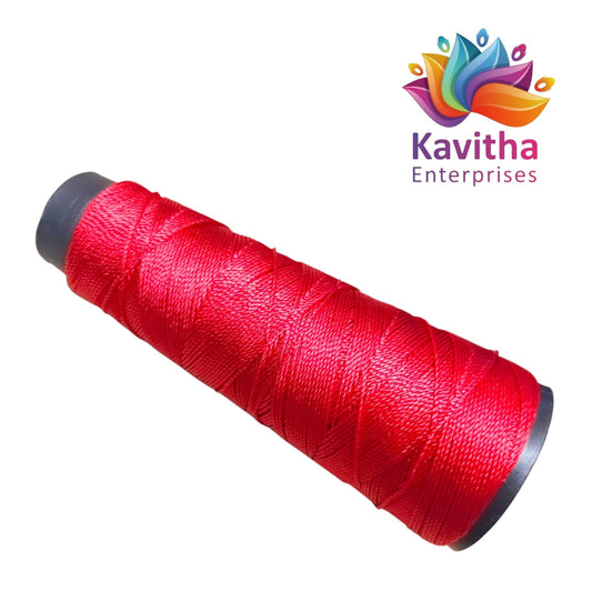 Kamal Kahdi Crochet Cone Threads,Red Color, Pack of 1 Cones