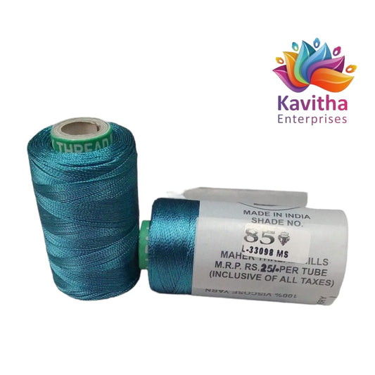 RAJ Company Silk Threads For Embroidery ,Saree tassels, craft - 1 Tube (800 meters, 20 Gram) Rama Blue Colour Shade No.85