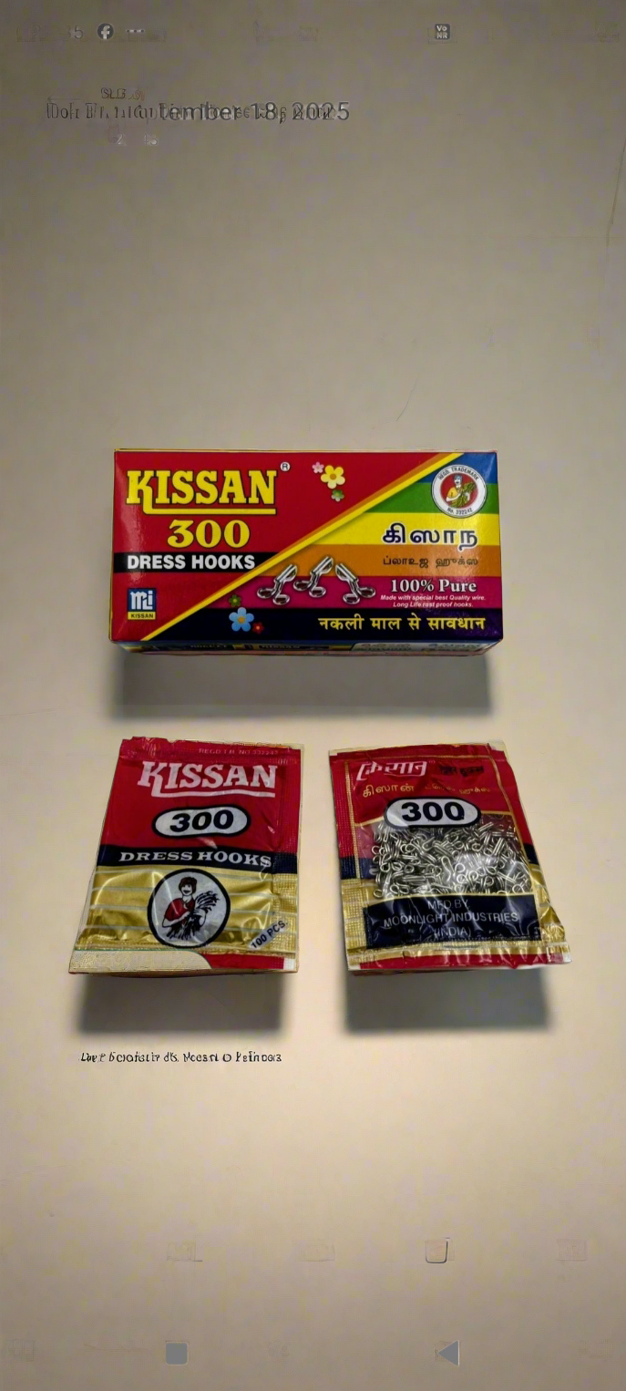 Kisaan blouse hook (pkt of 15 pkt) inside one pkt  eye hook free