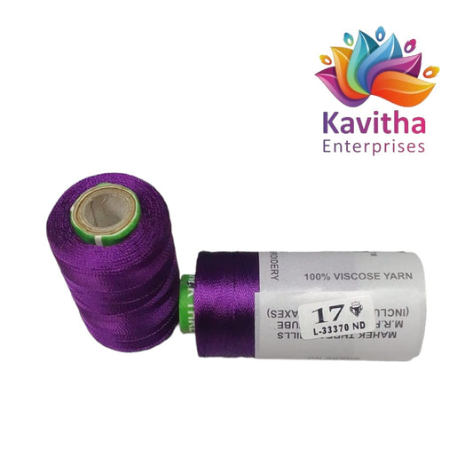 RAJ Company Silk Threads For Embroidery ,Saree tassels, craft - 1 Tube (800 meters, Dark Purple Colour Shade No.17