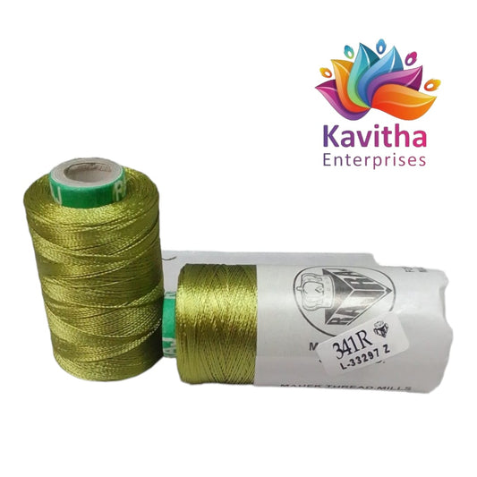 RAJ Company Silk Threads For Embroidery ,Saree tassels, craft - 1 Tube (800 meters, 20 Gram Light Green Colour Shade No.341R