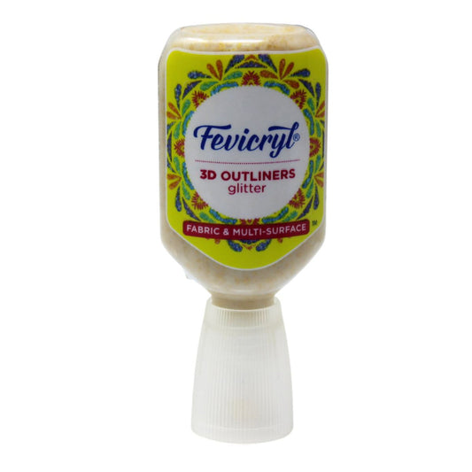 Fevicryl 3D Outliners Glitter Gold 401 – Fabric & Multi-Surface | Pack of 1 | Kavitha Enterprises