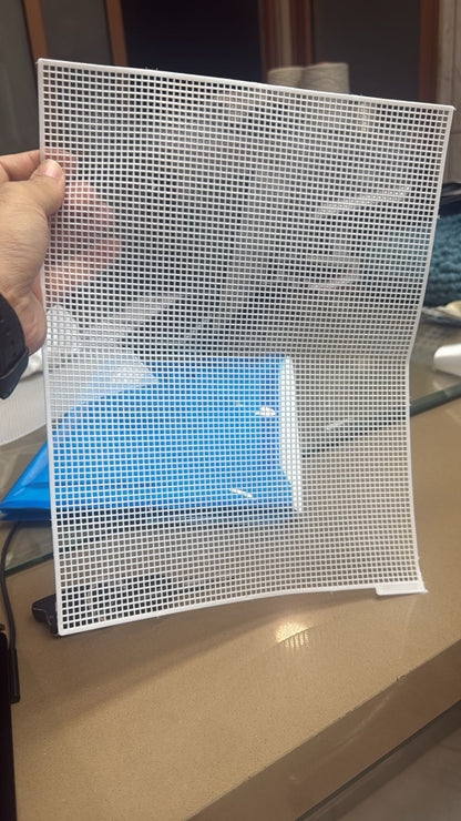 Premium Quality Plastic Canvas Mesh Sheet for Embroidery, Cross Stitch, DIY Craft Projects – 10 x 12.5 Inch Size – Durable and Flexible Grid Mat for Wool, Yarn, Thread Art – Pack of 1 White Sheet