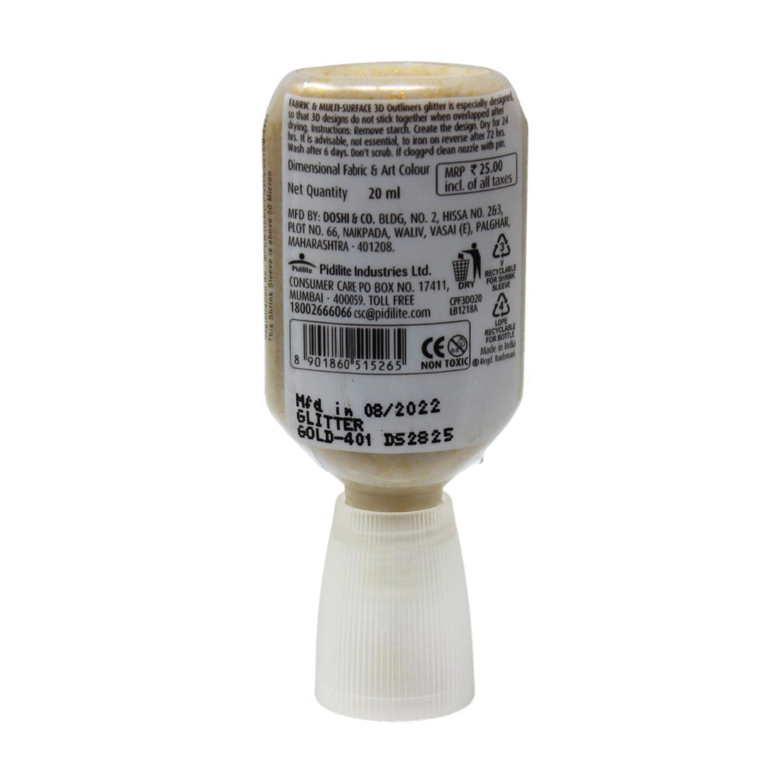 Fevicryl 3D Outliners Glitter Gold 401 – Fabric & Multi-Surface | Pack of 1 | Kavitha Enterprises