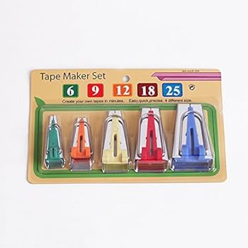 Tape Maker Set for Bias Binding – 5 Sizes (6mm, 9mm, 12mm, 18mm, 25mm) | DIY Sewing Quilting Tool Kit