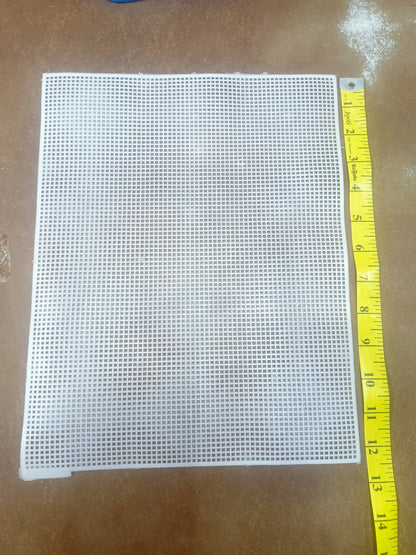 Premium Quality Plastic Canvas Mesh Sheet for Embroidery, Cross Stitch, DIY Craft Projects – 10 x 12.5 Inch Size – Durable and Flexible Grid Mat for Wool, Yarn, Thread Art – Pack of 1 White Sheet